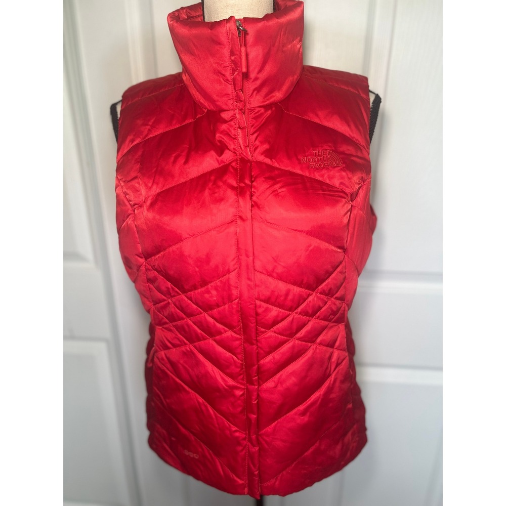 The North Face Aconcagua Quilted Puffer Vest Red 550 Down Womens Medium NF0A2TDS
